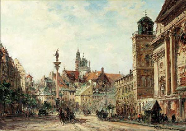 Der Schlossplatz in Warschau a Wladyslaw T. Chmielinsky